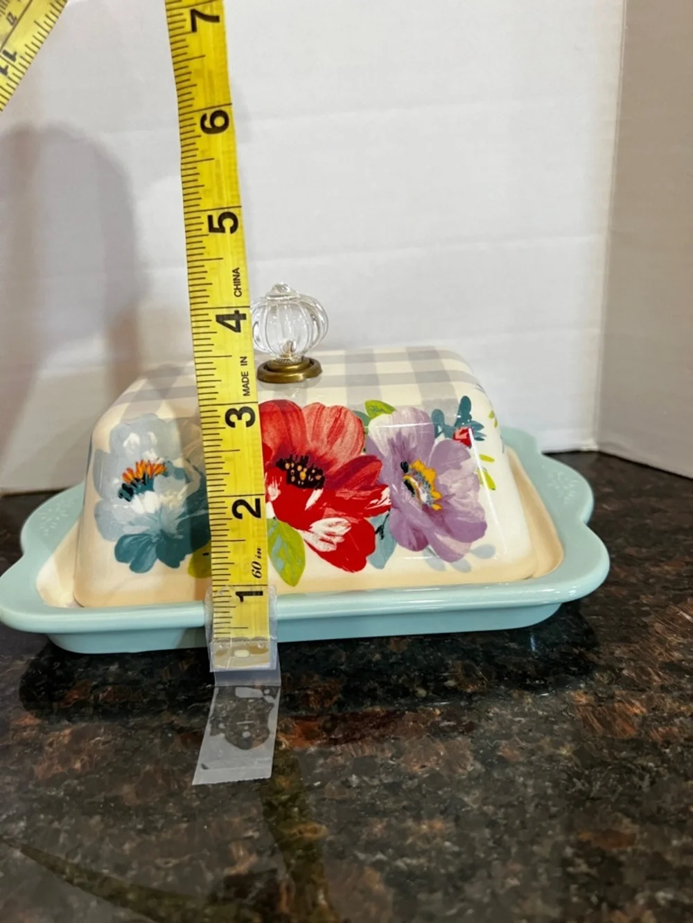 The Pioneer Women Sweet Romance Ceramic Double Stick Butter Dish Floral Ceramic
